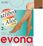 EVONA Silver Aloe jemné dámske podkolienky 2 páry