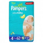 PAMPERS Active Baby Plienky 4 Maxi 62ks