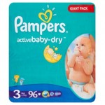 PAMPERS Active Baby Plienky 3 Midi 96ks