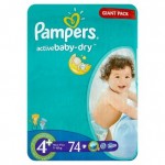 PAMPERS Active Baby Plienky 4 Maxi 74ks