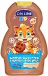 ON LINE KIDS 2v1 detský šampón a sprchový gél chocolate cookies 250 ml 