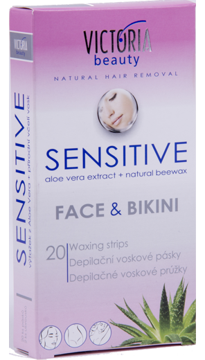 Victoria Voskové depilačné pásky tvár a bikiny Sensitive 20ks