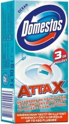 Domestos Attax Ocean čistiace prúžky do toalety 3 x 10 g