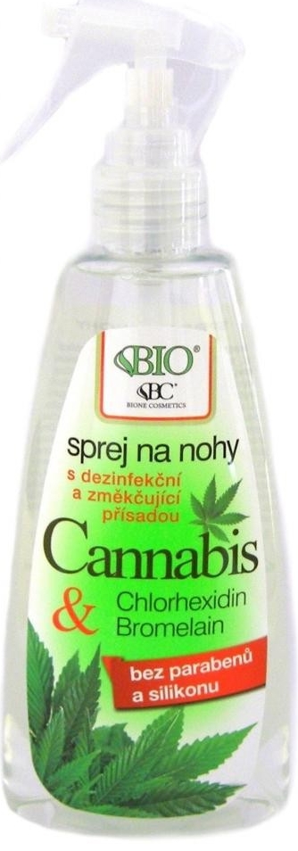 BC Bione Cannabis sprej na nohy s dezinfekčnou a zmäkčujúcou prísadou 260 ml