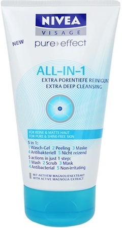 Nivea Visage Pure Effect All in 1 hĺbkové čistenie na problematickú pleť 150 ml