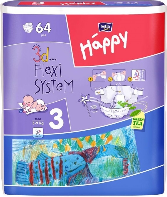 Happy plienky 64ks 5-9kg