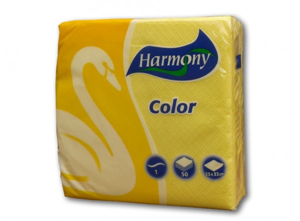 HARMONY servítky žlté 50 ks 