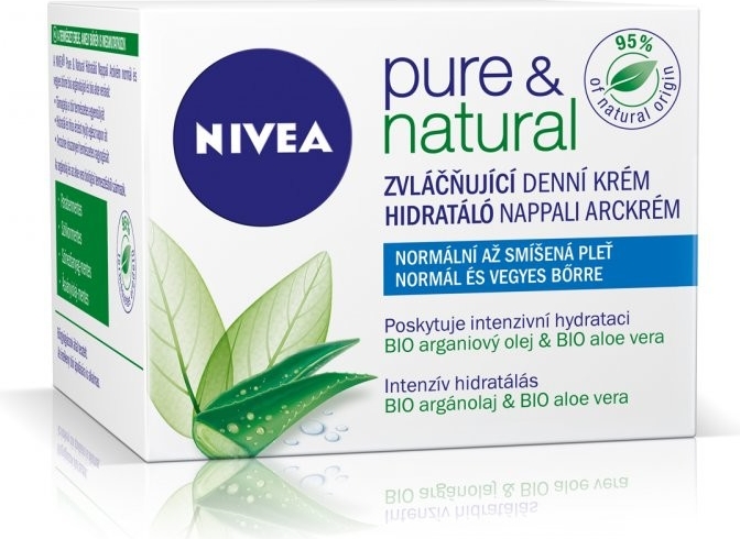 Nivea Visage Pure & Natural Zvláčňujúci denný krém na normálnu až zmiešanú pleť 50 ml