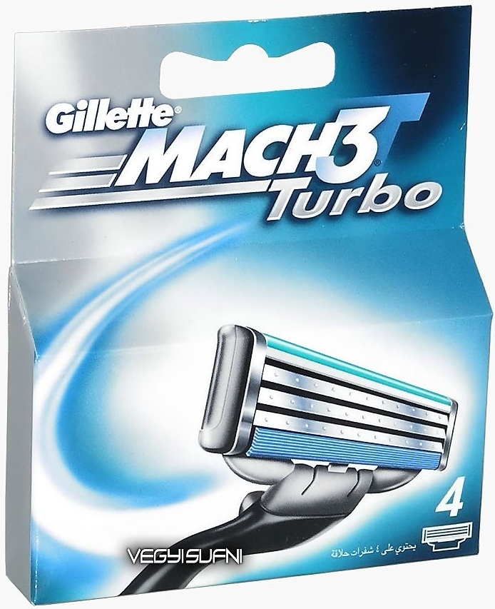 GILLETTE Mach 3 Turbo náhradné hlavice 4 ks