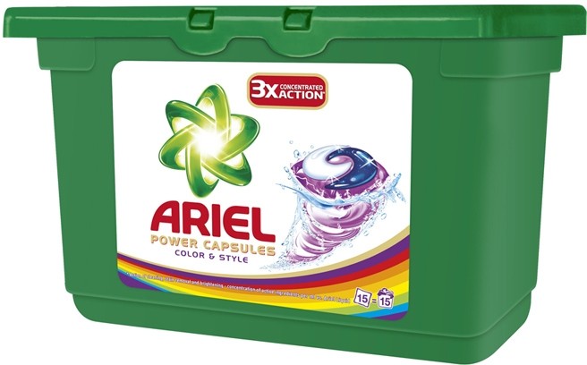 ARIEL Power Capsules Color & Style 15 ks