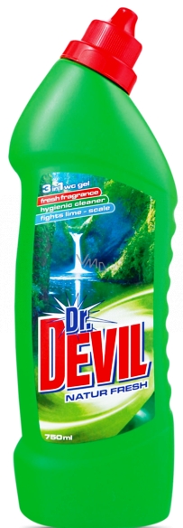 Dr. Devil Natur Fresh 3v1 tekutý čistič WC 750 ml